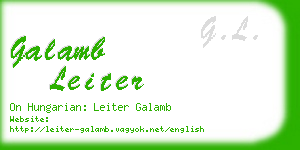 galamb leiter business card